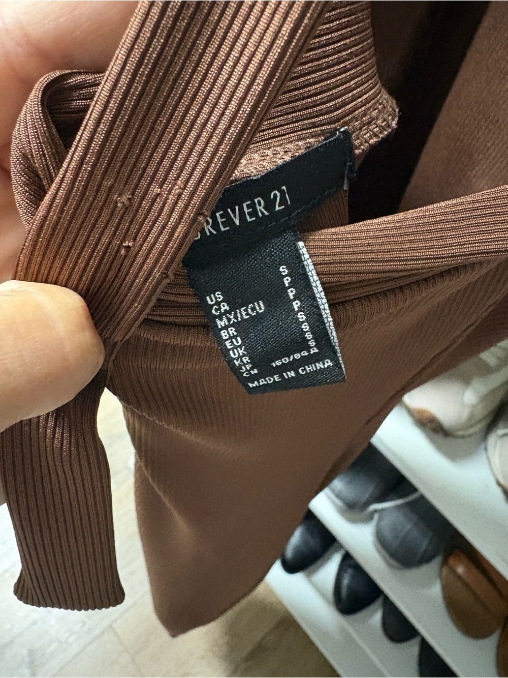 Forever 21 Brown Cross-Neck Bodycon Midi Dress - Picture 2 of 5